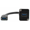 EXSYS EX-49165 D-typ vstavaný USB-A konektor samica na samicu káblový adaptér, USB 3.2 Gen 1, 20 cm
