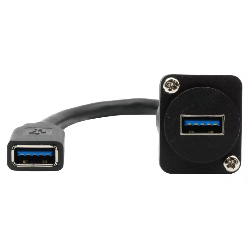 EXSYS EX-49165 D-typ vstavaný USB-A konektor samica na samicu káblový adaptér, USB 3.2 Gen 1, 20 cm
