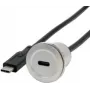 EXSYS EX-49183 montážny adaptér kovový, USB-C konektor samica na konektor samec, USB 3.2 Gen 1, 30 cm