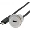EXSYS EX-49183 montážny adaptér kovový, USB-C konektor samica na konektor samec, USB 3.2 Gen 1, 30 cm