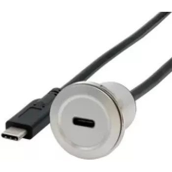 EXSYS EX-49183 montážny adaptér kovový, USB-C konektor samica na konektor samec, USB 3.2 Gen 1, 30 cm