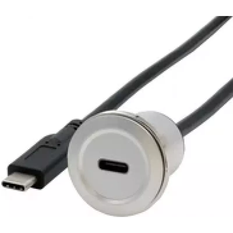EXSYS EX-49183 montážny adaptér kovový, USB-C konektor samica na konektor samec, USB 3.2 Gen 1, 30 cm
