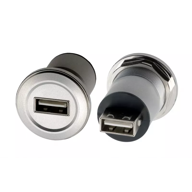 EXSYS EX-49191 montážny USB 2.0 adaptér, USB-A konektor samica na USB-A konektor samica, kovový