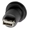 EXSYS EX-49212 USB 2.0 montážny adaptér, USB-A konektor samica na USB-A konektor samica, čierny