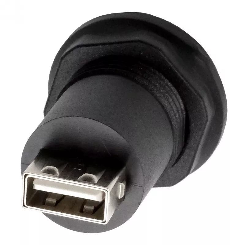 EXSYS EX-49212 USB 2.0 montážny adaptér, USB-A konektor samica na USB-A konektor samica, čierny