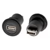 EXSYS EX-49212 USB 2.0 montážny adaptér, USB-A konektor samica na USB-A konektor samica, čierny