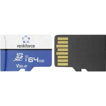 Renkforce RFEmSD64 microSDXC 64 GB A1 V30 U3 Class 10 pamäťová karta s SD adaptérom RF-7488704
