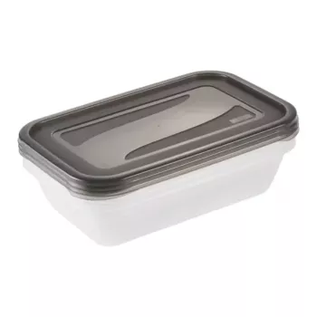 keeeper fredo fresh sada úložných nádob, 3 x 2,4 L, obdĺžnikové, transparentné so sivými viečkami 3067982700000