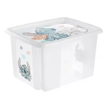 keeeper úložná krabica karolina Stitch, 30 litrov otočná/stohovateľná krabica s viečkom, PP, transparentná, 1 kus 1223800131900