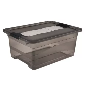 keeeper Cornelia úložná krabica, 12 L, krištáľovo sivá transparentná, s posuvným viečkom 1094182700000