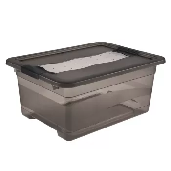 keeeper Cornelia úložná krabica, 12 L, krištáľovo sivá transparentná, s posuvným viečkom 1094182700000