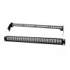 LogiLink PrimeLine 24-portový tienený Cat.6A Keystone patch panel, 19 palcov 1U, čierny (RAL9005), 24x Keystone modul v balení NK5001