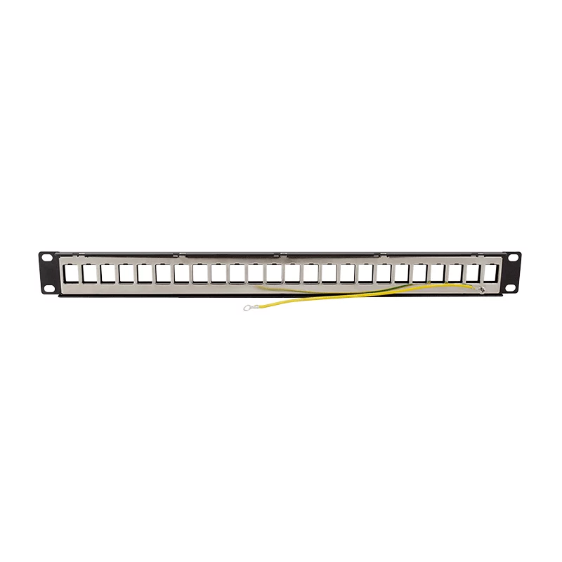 LogiLink PrimeLine 24-portový tienený Cat.6A Keystone patch panel, 19 palcov 1U, čierny (RAL9005), 24x Keystone modul v balení NK5001