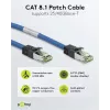 Wentronic Goobay CAT 8.1 patch kábel, S/FTP (PiMF), modrý, 2 m - LSZH bez halogénov, meď AWG 24 (45660)