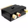Wentronic Goobay SCART adaptér, SCART konektor samec na 3 RCA konektor samica + 4-Pin Mini-DIN konektor samica, čierna 50499