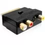 Wentronic Goobay SCART adaptér, SCART konektor samec na 3 RCA konektor samica + 4-Pin Mini-DIN konektor samica, čierny 50499