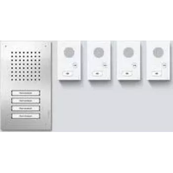 Siedle SET CLAB 850-4 E/W audio set Classic ušľachtilá oceľ/biela (210010048-00)