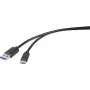 Renkforce RF-4599658 USB 3.2 Gen 1 kábel, USB-A na USB-C, 0,5 m, čierny