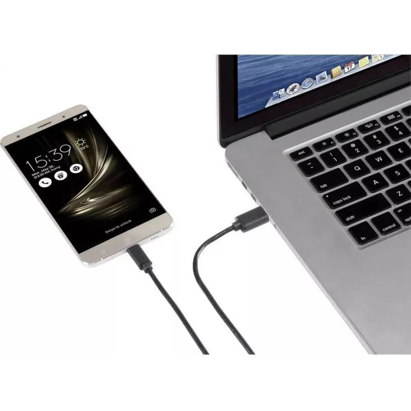 Renkforce RF-4599658 USB 3.2 Gen 1 kábel, USB-A na USB-C, 0,5 m, čierny