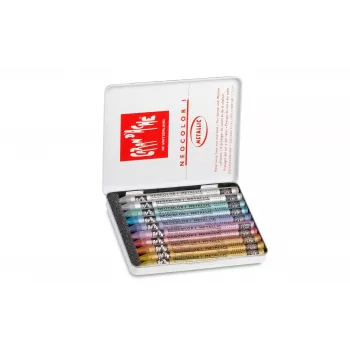 Caran d'Ache Neocolor I Metallic voskovky, 10-kusová sada, okrúhle s papierovým obalom 7004.310