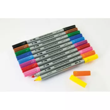 Faber-Castell Eberhard Faber COLORI sada obojstranných fixiek, 10 rôznych farieb, 2,0 mm jemné a 3,0-4,0 mm široké hroty, kartónové puzdro 550010