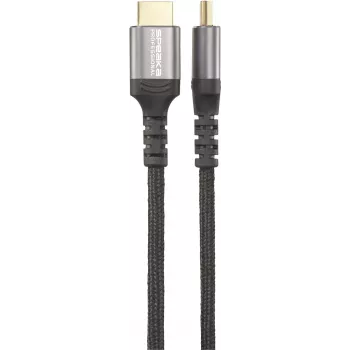 SpeaKa Professional HDMI kábel 0,50 m sivý kovové puzdro 4K UHD SP-13125596