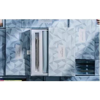 Caran d'Ache Ecridor Alpine Frost guľôčkové pero a mikrotužka set, čierna náplň, Medium, platinované CC0890.025