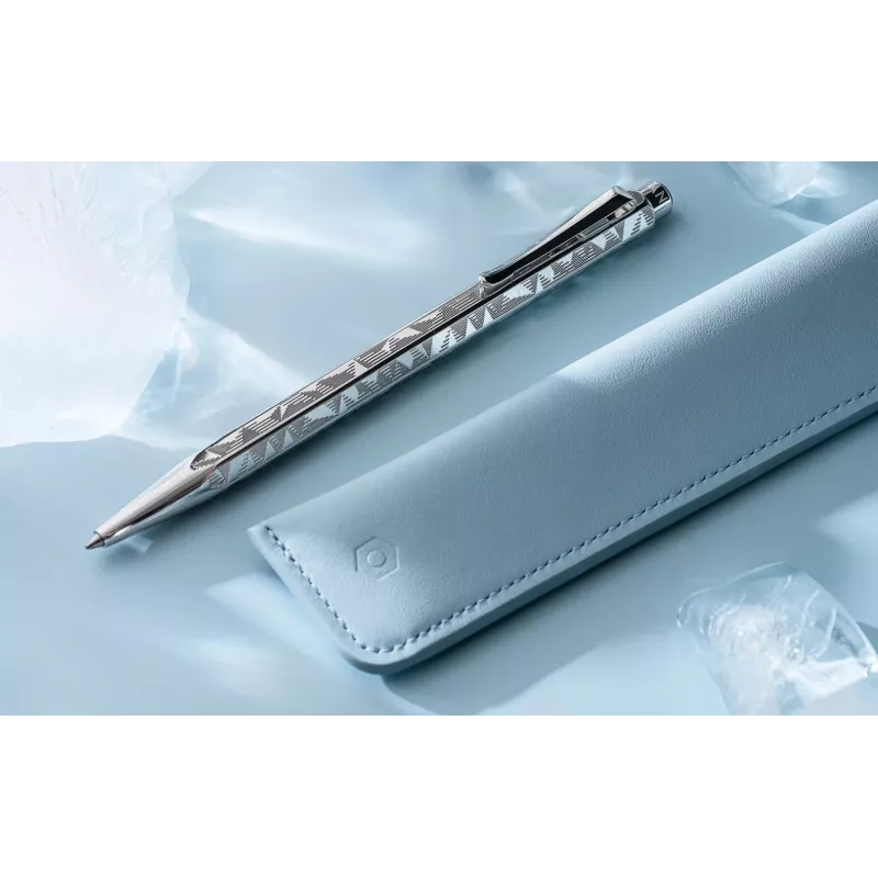 Caran d'Ache Ecridor Alpine Frost guľôčkové pero a mikrotužka set, čierna náplň, Medium, platinované CC0890.025
