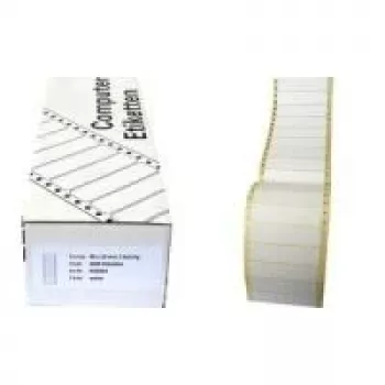 Kores EE8936 nekonečné etikety pre počítač, 89 x 36 mm, 4000 etikiet, Fanfold, biely, permanentné lepidlo, pre ihličkové tlačiarne