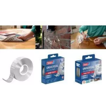 tesa NANO POWER obojstranná lepiaca páska, 30 mm x 1 m, transparentná, akrylát, hrúbka 2 mm, udrží až 10 kg na 10 cm, 1 rolka 55810-00010-00