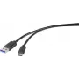 Renkforce RF-4535908 USB 3.2 Gen 1 kábel, USB-A na USB-C, 3 m, čierny