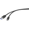 Renkforce RF-4535908 USB 3.2 Gen 1 kábel, USB-A na USB-C, 3 m, čierny