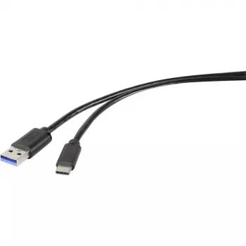 Renkforce RF-4535908 USB 3.2 Gen 1 kábel, USB-A na USB-C, 3 m, čierny