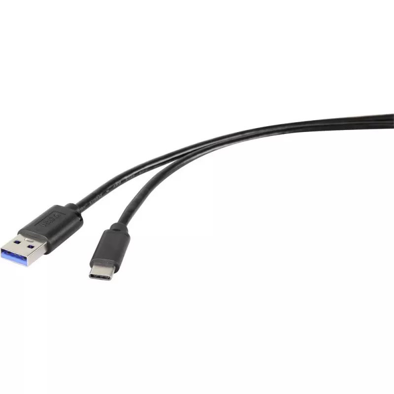 Renkforce RF-4535908 USB 3.2 Gen 1 kábel, USB-A na USB-C, 3 m, čierny