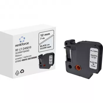 RENKFORCE RF-LT-D45010 kompatibilná páska DYMO D1 12mm transparentná čierna na 7m RF-6027820