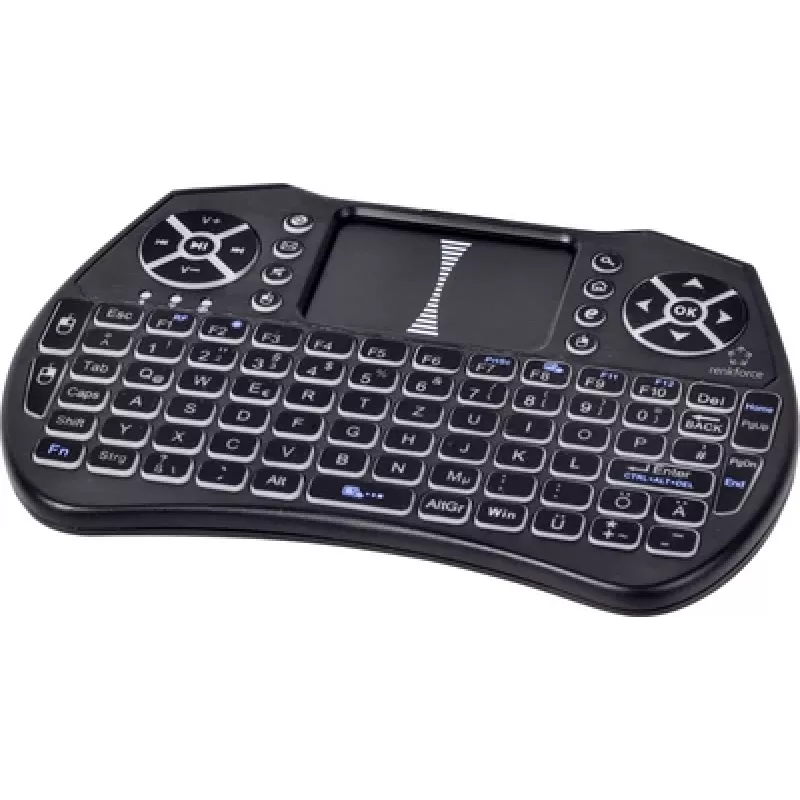 Renkforce RF-MWK-103 bezdrôtová klávesnica s integrovaným touchpadom, nemecká QWERTZ, čierna RF-7481488