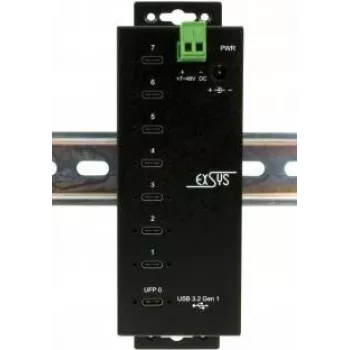 EXSYS EX-1147HMVS USB-C hub, USB 3.2 Gen 1, čierny