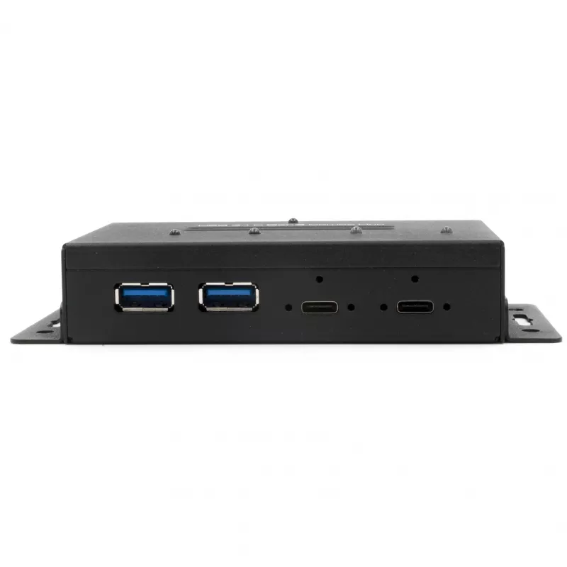 EXSYS EX-1240HMVS Industrial 4-portový USB 3.2 Gen 2 hub, montáž na DIN lištu, kov