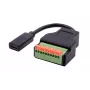 EXSYS EX-49124 USB-C samica na 10-pin skrutkovú svorkovnicu adaptérový kábel s tlačidlom, USB 3.2 Gen 1, 15 cm