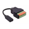 EXSYS EX-49124 USB-C samica na 10-pin skrutkovú svorkovnicu adaptérový kábel s tlačidlom, USB 3.2 Gen 1, 15 cm