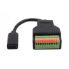 EXSYS EX-49124 USB-C samica na 10-pin skrutkovú svorkovnicu adaptérový kábel s tlačidlom, USB 3.2 Gen 1, 15 cm