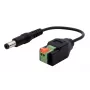 EXSYS EX-49140 DC napájací konektor 5,5x2,1mm na 2-pinovú svorkovnicu adaptérový kábel, 15 cm, tlačidlo