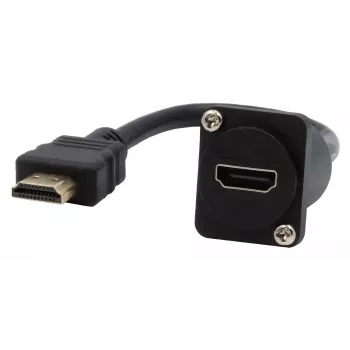 EXSYS EX-49162 HDMI typ A samica na samec adaptérový kábel, 20 cm, 4K, High Speed s Ethernet, čierny