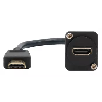 EXSYS EX-49162 HDMI typ A samica na samec adaptérový kábel, 20 cm, 4K, High Speed s Ethernet, čierny