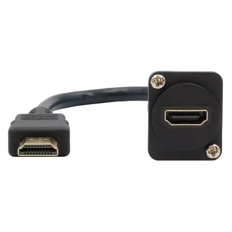 EXSYS EX-49162 HDMI typ A samica na samec adaptérový kábel, 20 cm, 4K, High Speed s Ethernet, čierny