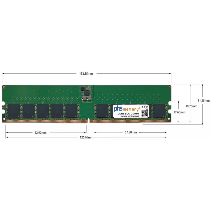 PHS-memory 48GB DDR5 ECC UDIMM 5600MHz PC5-44800E pamäťový modul pre Terra 7500RM (SP572432)