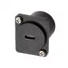 EXSYS EX-49167 D-Typ USB-C konektor samica na konektor samec montážny adaptér, USB 3.2 Gen 2, 10Gbps