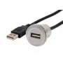 EXSYS EX-49181 panelový predlžovací kábel USB 2.0, USB-A konektor samica na USB-A konektor samec, 30 cm, kovová doska