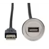 EXSYS EX-49181 panelový predlžovací kábel USB 2.0, USB-A konektor samica na USB-A konektor samec, 30 cm, kovová doska