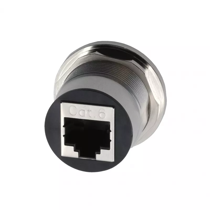 EXSYS EX-49196 kovový adaptér RJ45 na montáž do panela, samica–samica